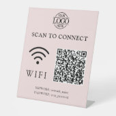 Moderne Wifi-Passwort & Netzwerk | QR-Code-Logo Sockelschild (Vorderseite)