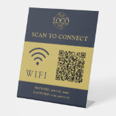 Moderne Wifi-Passwort & Netzwerk | QR-Code-Logo Sockelschild (Vorderseite)