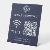 Moderne Wifi-Passwort & Netzwerk | QR-Code-Logo Sockelschild (Vorderseite)