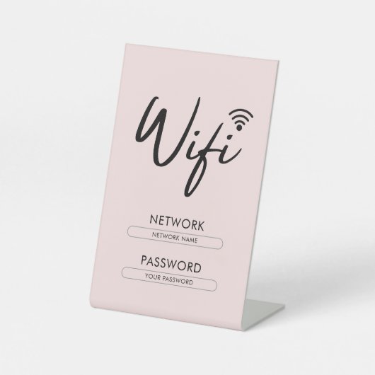 Moderne Wifi-Passwort Netzwerk  Sockelschild (Vorderseite)