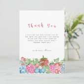 Moderne Wild Berry Sweet Baby Dusche Dankeskarte (Stehend Vorderseite)