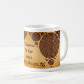 Moderne Wild Cat Pattern Geometric Mitarbeiter Wil Kaffeetasse (VorderseiteRechts)