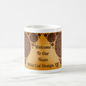 Moderne Wild Cat Pattern Geometric Mitarbeiter Wil Kaffeetasse (Mittel)