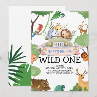 Moderne Wild One Geburtstagseinladung Einladung