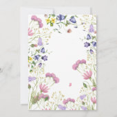 Moderne Wildblume 1. Geburtstag Party Einladung (Rückseite)