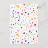 Moderne WildBlume Abschluss Uni Begleitkarte (Rückseite)