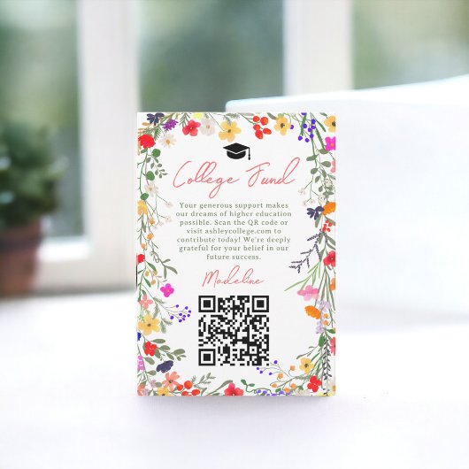 Moderne WildBlume Abschluss Uni Begleitkarte