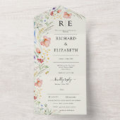 Moderne Wildblume All In One Einladung (Innen Boden)