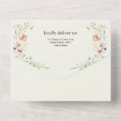 Moderne Wildblume All In One Einladung (Rückseite)