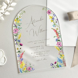Moderne Wildblume Arch Boho Wedding Acryleinladungen