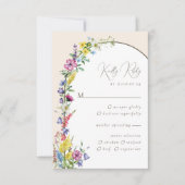 Moderne Wildblume Arch Rustikale Boho Hochzeit RSVP Karte (Vorderseite)
