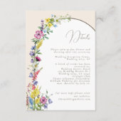 Moderne Wildblume Arch Wedding Details Begleitkarte (Vorderseite)