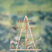 Moderne Wildblume Babydusche Begrüßungszeichen Acrylschild (Neutral)