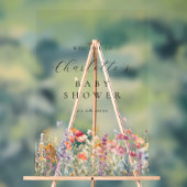 Moderne Wildblume Babydusche Empfang Acrylschild (Neutral)