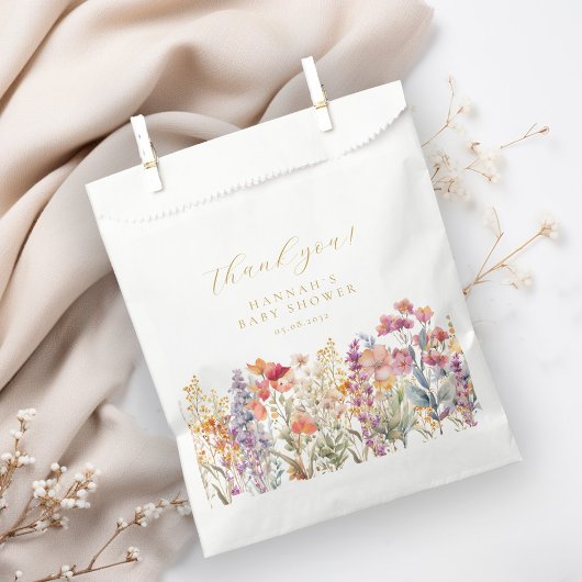 Moderne Wildblume Babydusche Geschenktütchen