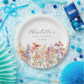Moderne Wildblume Babydusche Pappteller (Party)