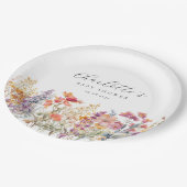 Moderne Wildblume Babydusche Pappteller (Schrägansicht)