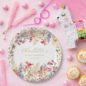 Moderne Wildblume Babydusche Pappteller (Party)