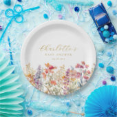 Moderne Wildblume Babydusche Pappteller (Party)