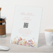 Moderne Wildblume, Babydusche, QR-Code Sockelschild (In SItu)