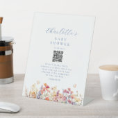 Moderne Wildblume, Babydusche, QR-Code Sockelschild (In SItu)
