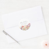 Moderne Wildblume Babydusche Runder Aufkleber (Umschlag)