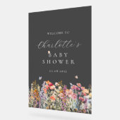 Moderne Wildblume Babydusche Willkommen Acrylschild (Winkel)