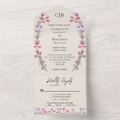 Moderne Wildblume Beige Entree Choice UAWG Wedding All In One Einladung (Innen Boden)