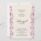 Moderne Wildblume Beige Hochzeit Probe Dinner Einladung (Vorderseite)