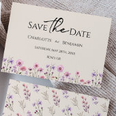 Moderne Wildblume Beige Hochzeit Save The Date