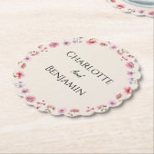 Moderne Wildblume Beige Hochzeit Untersetzer (angewinkelt)