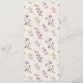 Moderne Wildblume Beige Hochzeitsflat Menükarte (Rückseite)