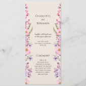 Moderne Wildblume Beige Hochzeitsflat Programm (Vorderseite)