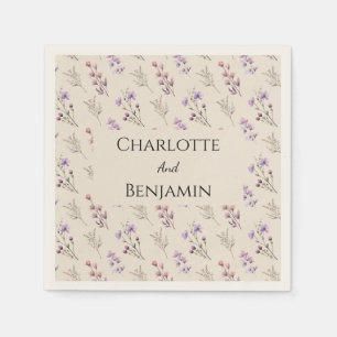 Moderne Wildblume Beige Wedding Napkin Serviette