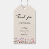 Moderne Wildblume Beige Wedding Vielen Dank für Ih Geschenkanhänger (Vorderseite)
