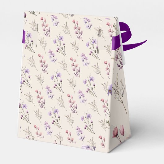 Moderne Wildblume Beige Wedge Vielen Dank Geschenkschachtel (Rückseite)