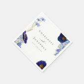 Moderne Wildblume Blue Wedding Serviette (Ecke)