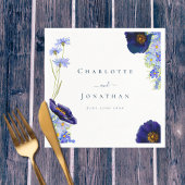 Moderne Wildblume Blue Wedding Serviette