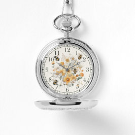 Moderne Wildblume Blumenbiene Stilvolle Chic Woman Armbanduhr