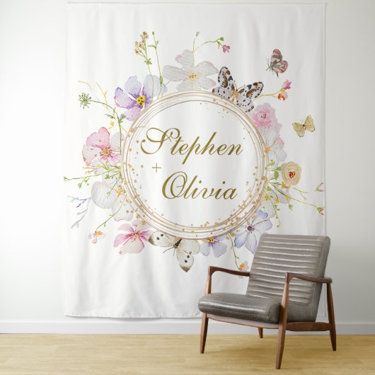 Moderne Wildblume Blumenzeremonie Wandteppich (Beispiel)