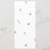 Moderne Wildblume Boho Wedding Menü Menükarte (Rückseite)