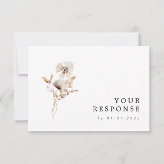 Moderne Wildblume Boho Wedding RSVP Card