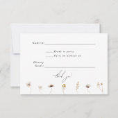 Moderne Wildblume Boho Wedding RSVP Card Karte (Rückseite)