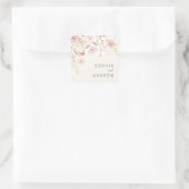 Moderne Wildblume | Botanischer Garten Hochzeit Quadratischer Aufkleber (Tasche)
