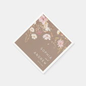 Moderne Wildblume | Botanischer Garten Hochzeit Serviette (Ecke)