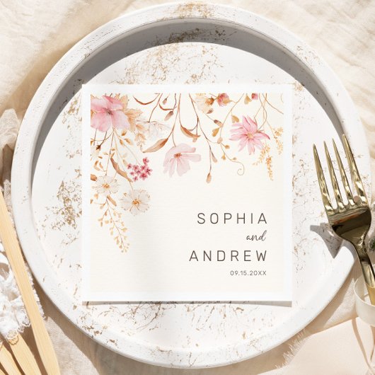 Moderne Wildblume | Botanischer Garten Hochzeit Serviette