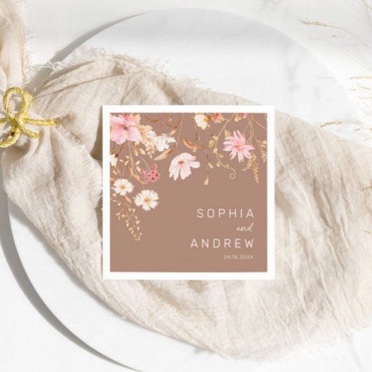 Moderne Wildblume | Botanischer Garten Hochzeit Serviette