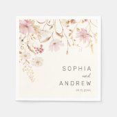 Moderne Wildblume | Botanischer Garten Hochzeit Serviette (Vorderseite)