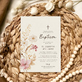 Moderne Wildblume | Botanischer Garten Taufe Einladung