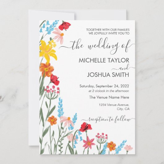 Moderne Wildblume Botanisches Foto Einladung (Vorderseite)